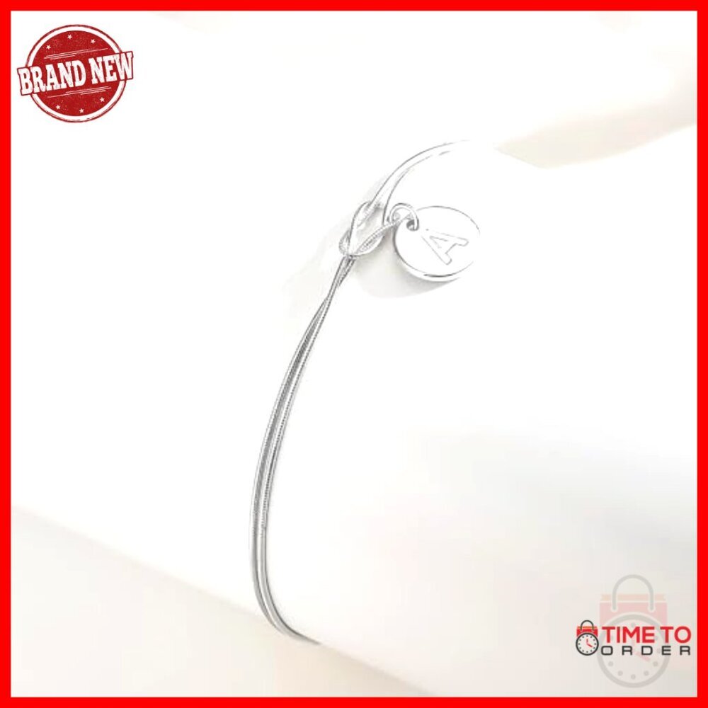 Sterling Silver Initial Bracelet 14K Gold Plated Love Knot Elegant Minimal Chic - Picture 7 of 7
